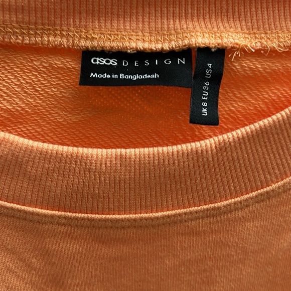 Asos oversized orange sweatshirt size us4 - Picture 2 of 2